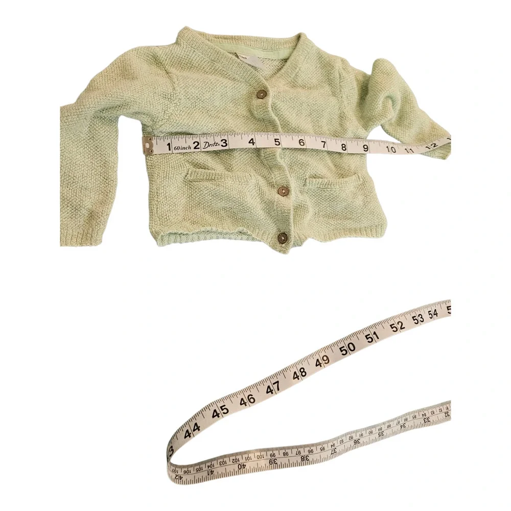 Carter's Child Size 6M Green Knit Long Sleeve Button Up Sweater